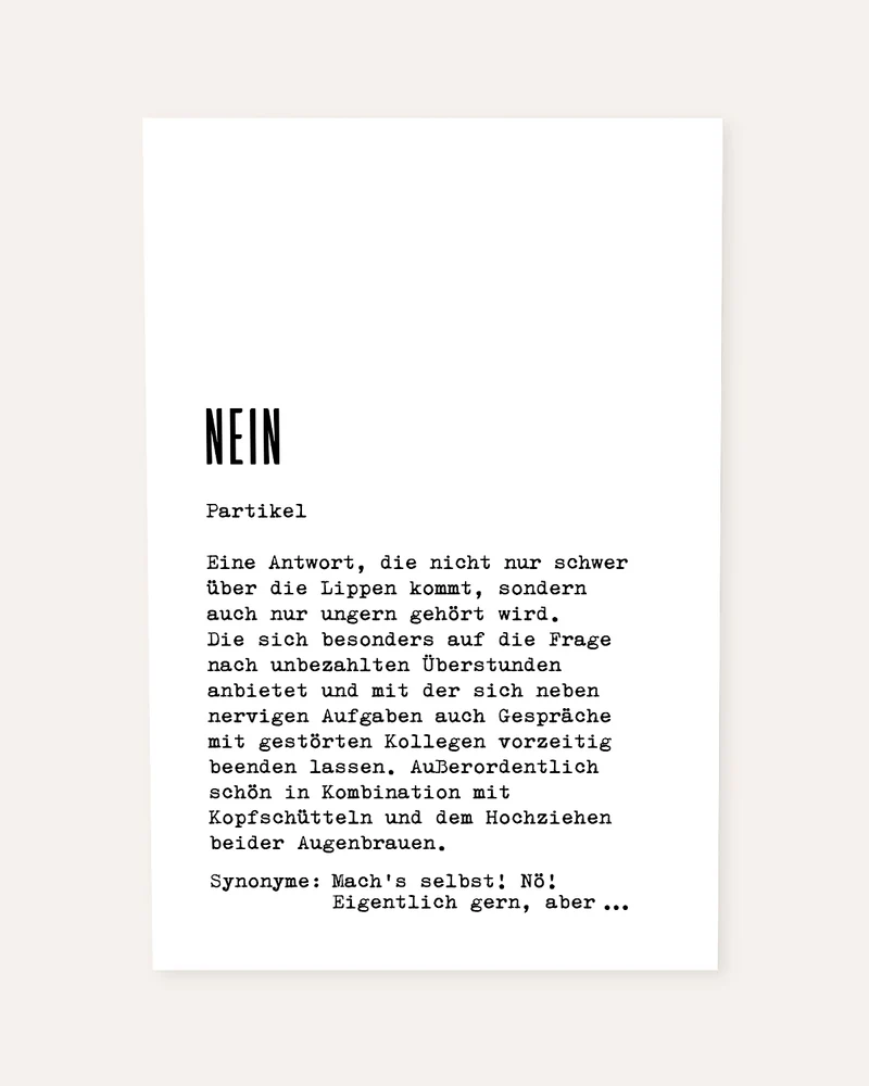 Definition Nein - Poster