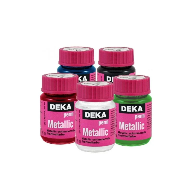 Deka | Perm-Metallic Stoffmalfarbe 25 ml für helle und dunkle Stoffe