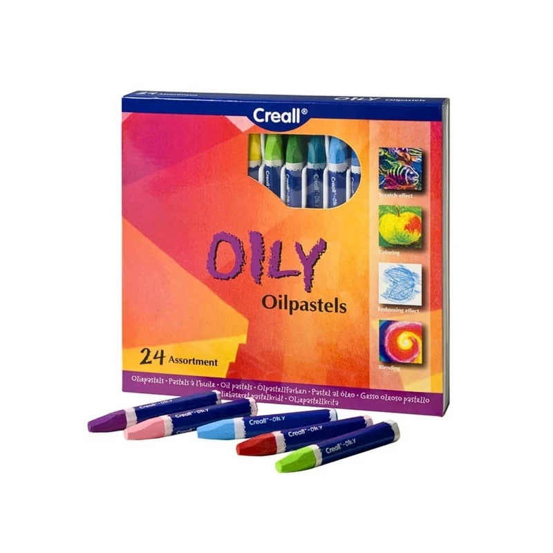 Creall | Oily Ölpastellfarben 24-Set Weiche Künstlerkreiden Mischbar & deckend