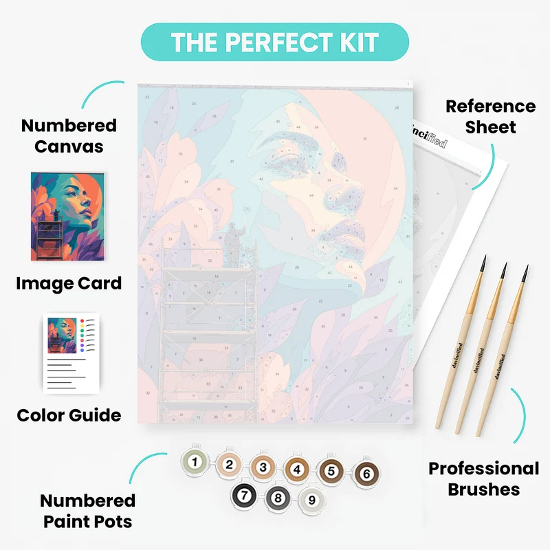 Muralist on Scaffolding - Paint by Numbers Kit