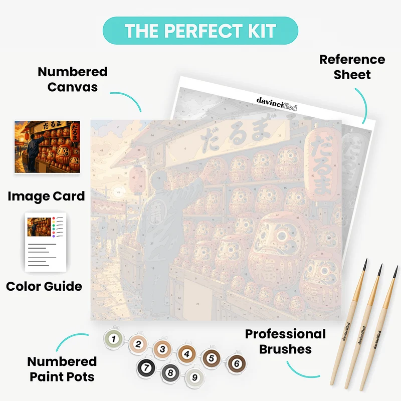 Daruma Doll Vendor - Paint by Numbers Kit