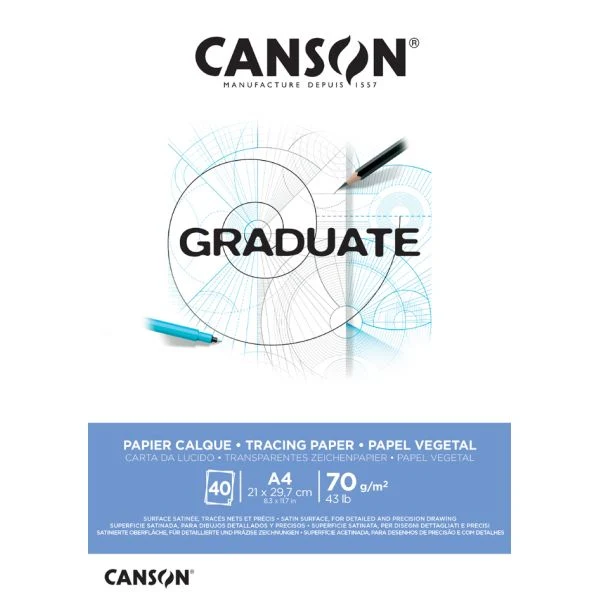 CANSON Graduate μπλοκ ριζόχαρτο A4 κολλητό 72 g/m² - 40 φύλλα