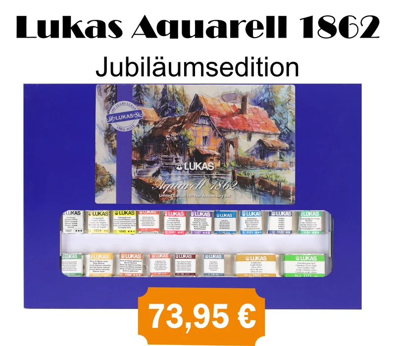 Lukas Aquarell 1862 Jubiläumsset (16 halbe & 2 ganze Näpfchen)