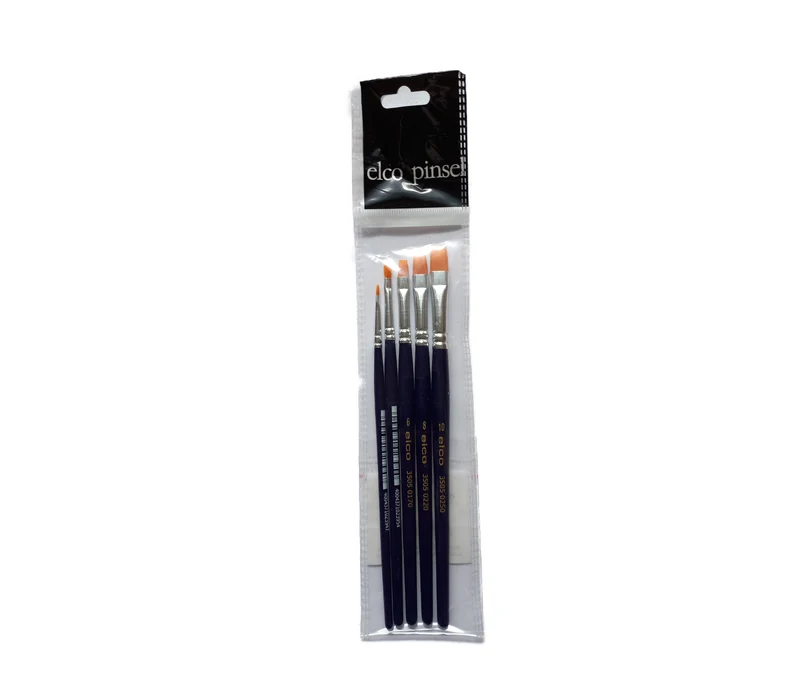 ELCO Pinselset ACRYL/AQUARELL flach (5 Pinsel)