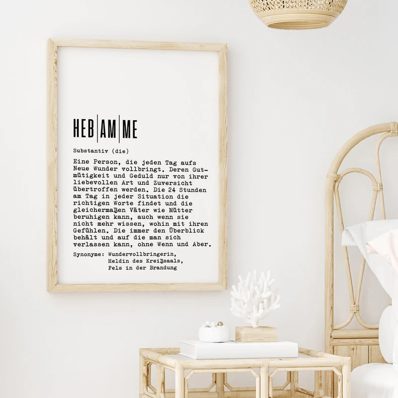 Definition Hebamme - personalisierbares Poster
