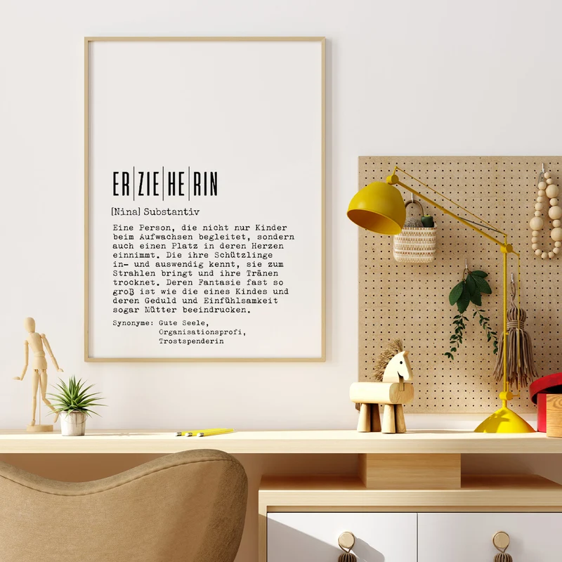 Definition Erzieherin - personalisierbares Poster