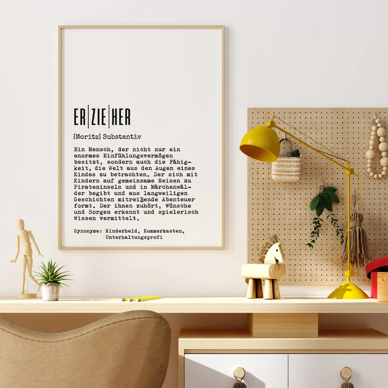 Definition Erzieher - personalisierbares Poster
