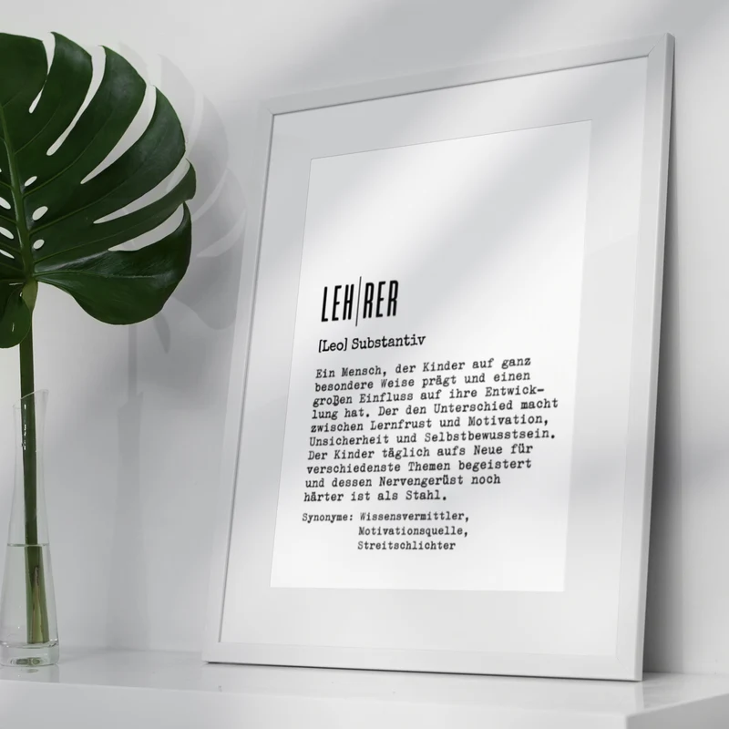 Definition Lehrer - personalisierbares Poster