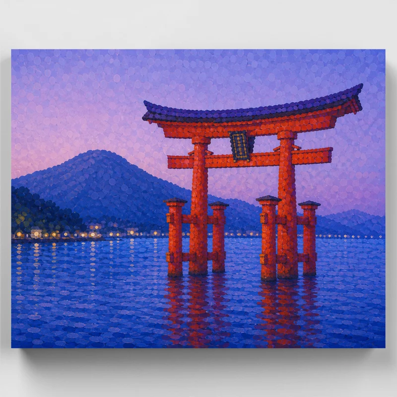 Floating Torii Gate - Paint by Numbers Kit