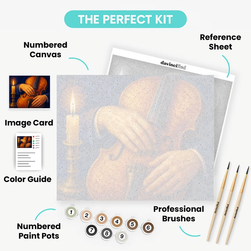 Candlelit Violin Hands - Paint by Numbers Kit
