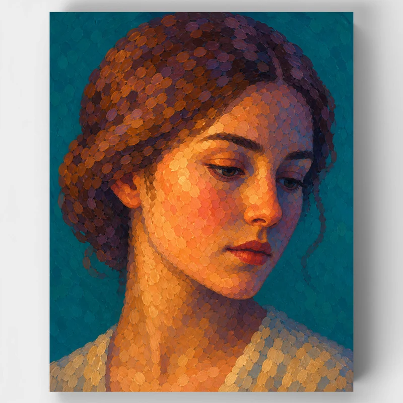 Candlelit Pointillist Gaze - Paint by Numbers Kit