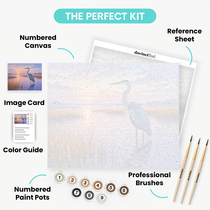 Heron at Dawn - Paint by Numbers Kit