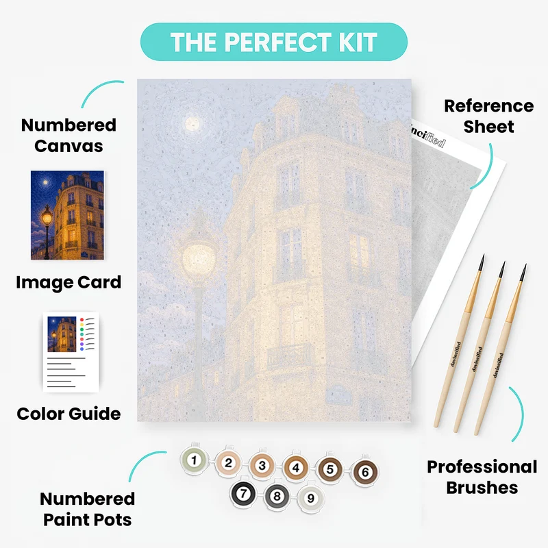 Moonlit Rue de l'Université - Paint by Numbers Kit