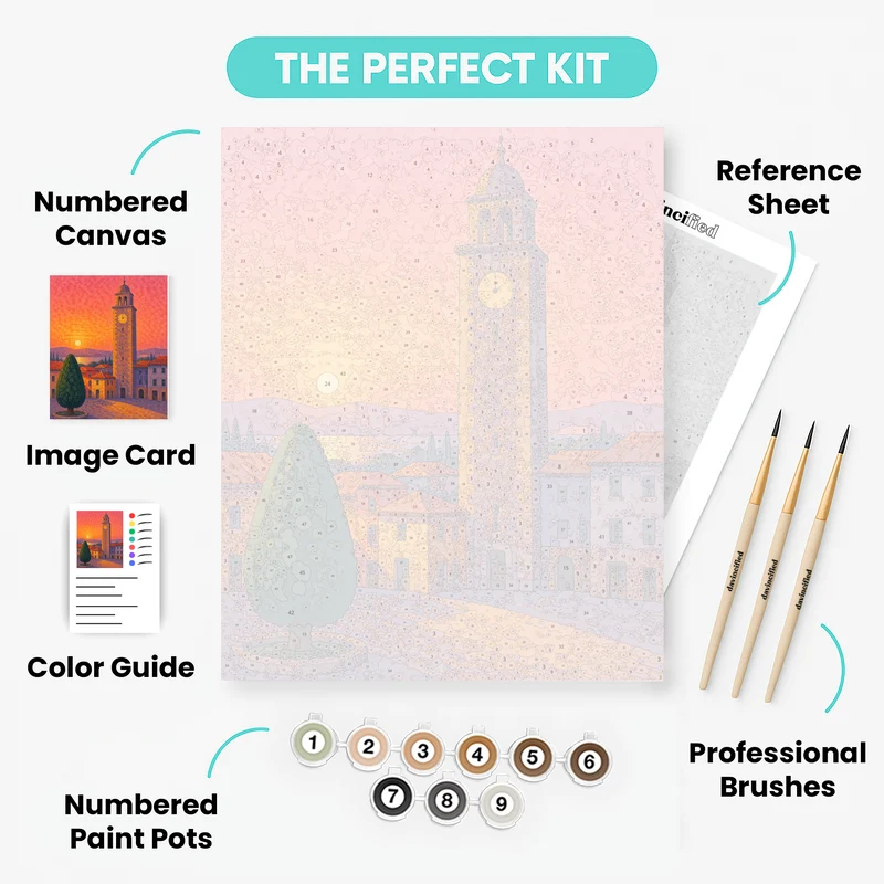 Golden Hour Clocktower - Paint by Numbers Kit