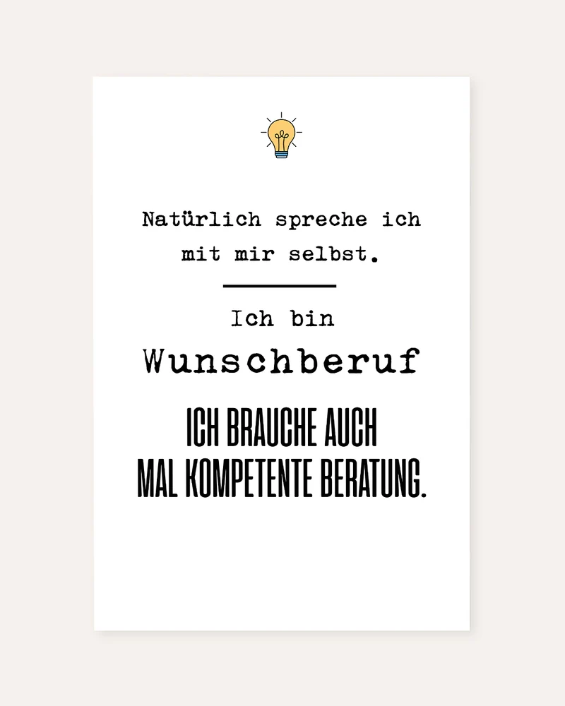 Natürlich spreche ich mit mir selbst - personalisierbares Poster