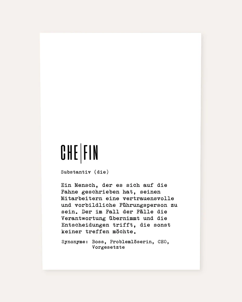Definition Chefin - personalisierbares Poster
