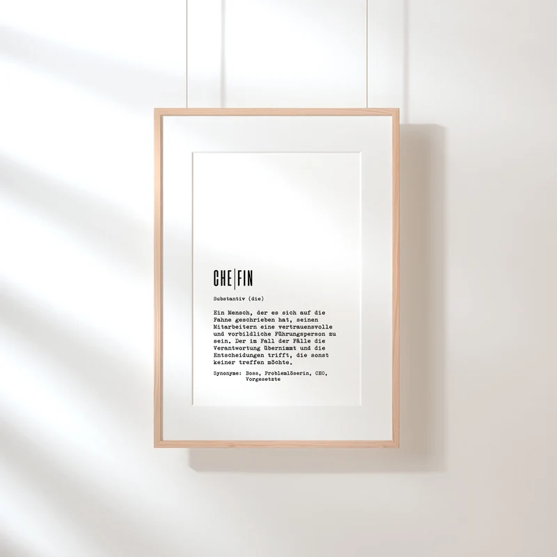 Definition Chefin - personalisierbares Poster