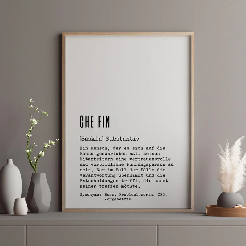 Definition Chefin - personalisierbares Poster