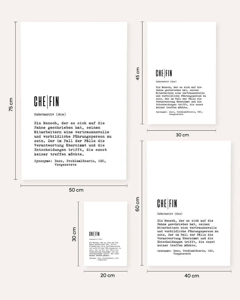 Definition Chefin - personalisierbares Poster
