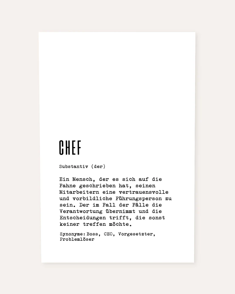 Definition Chef - personalisierbares Poster