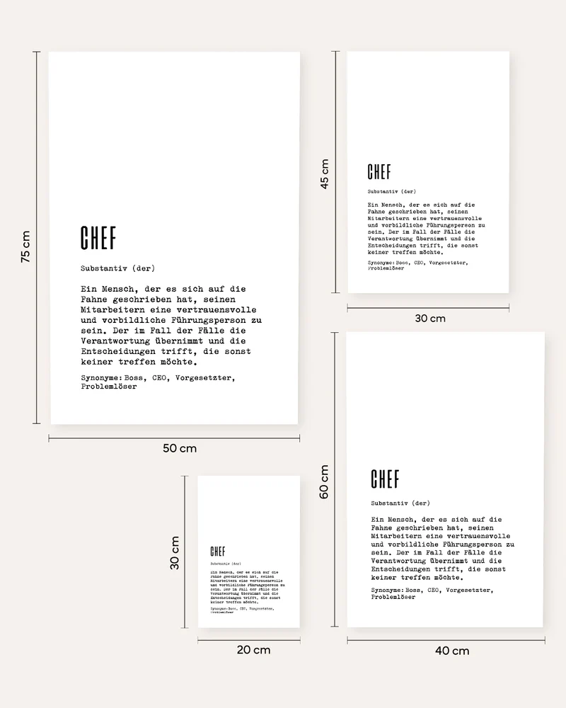 Definition Chef - personalisierbares Poster