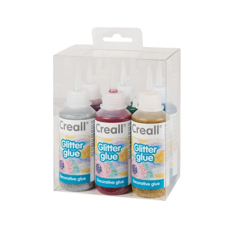 Creall | Glueing Glitter Glitzerleim 6-Set - Glitzerkleber auf Wasserbasis