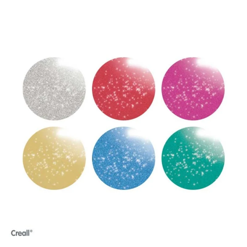 Creall | Glueing Glitter Glitzerleim 6-Set - Glitzerkleber auf Wasserbasis