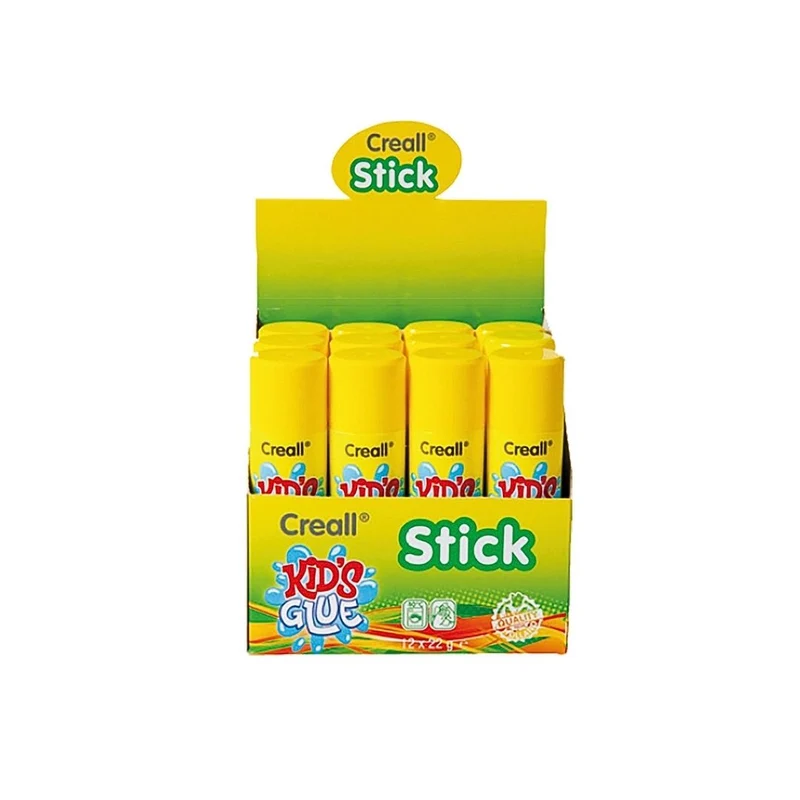 Creall | Glueing Kid's Glue Klebestift 12-Set Schnelltrocknend & auswaschbar (ab 40 °C), Lösungs­mittelfrei