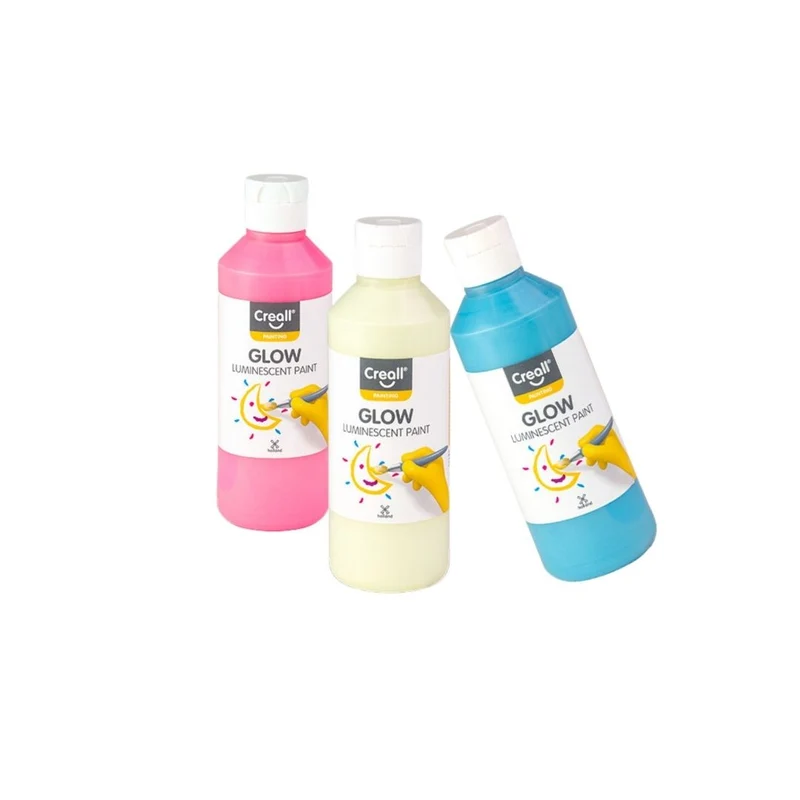 Creall | Glow Nachtleuchtfarbe 250ml Wasserfest, Hohe Deckkraft, Leuchtet im Dunkeln