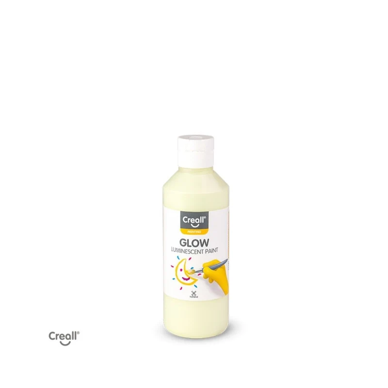 Creall | Glow Nachtleuchtfarbe 250ml Wasserfest, Hohe Deckkraft, Leuchtet im Dunkeln