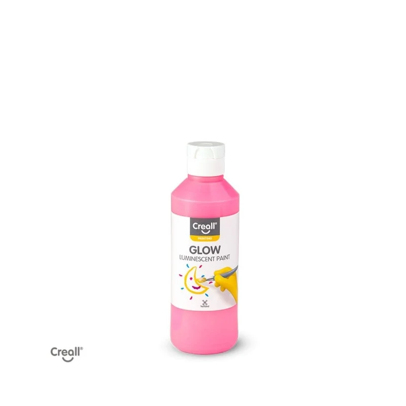 Creall | Glow Nachtleuchtfarbe 250ml Wasserfest, Hohe Deckkraft, Leuchtet im Dunkeln