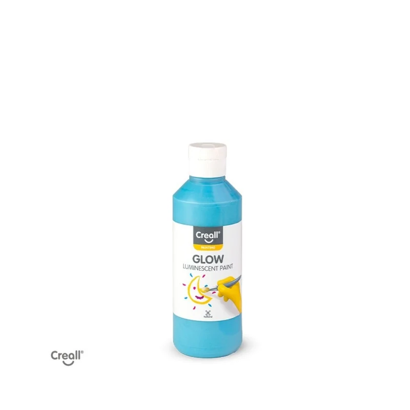 Creall | Glow Nachtleuchtfarbe 250ml Wasserfest, Hohe Deckkraft, Leuchtet im Dunkeln
