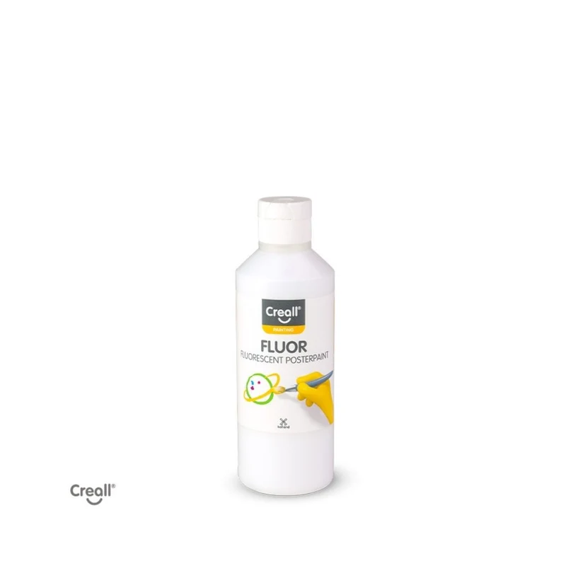 Creall | Fluor Plakatfarbe Fluoreszierend 250ml Wasserbasiert, neon-leuchtstark, hohe Deckkraft, misch- & wasserverdünnbar