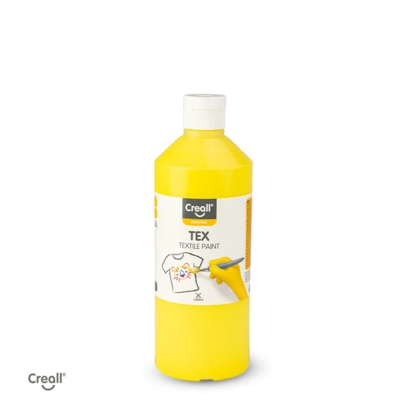 Creall | Tex Stoffmalfarbe 500ml Flasche Gebrauchsfertig, Lichtecht & waschbar bis 30 °C, für Natur- & Synthetikstoffe