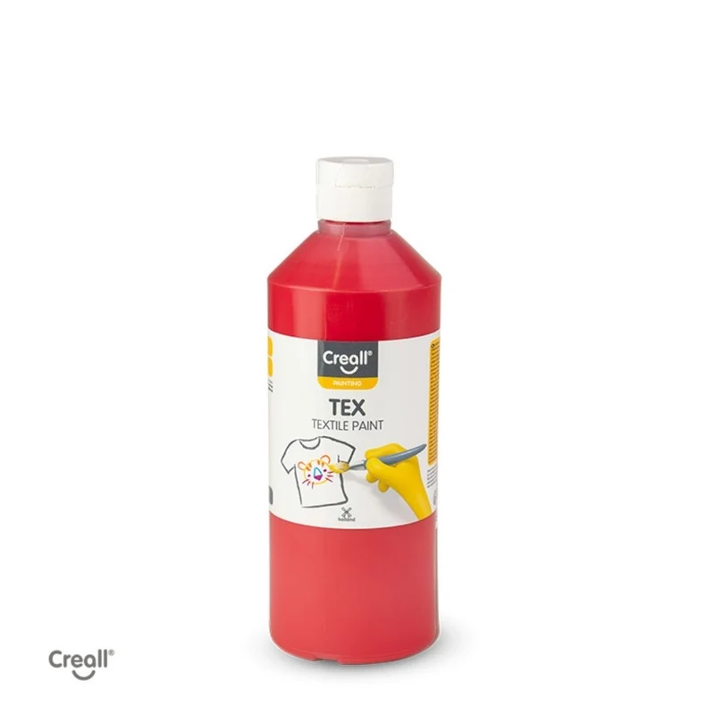 Creall | Tex Stoffmalfarbe 500ml Flasche Gebrauchsfertig, Lichtecht & waschbar bis 30 °C, für Natur- & Synthetikstoffe
