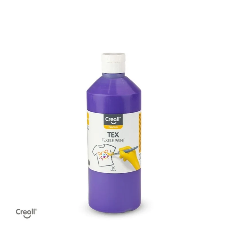Creall | Tex Stoffmalfarbe 500ml Flasche Gebrauchsfertig, Lichtecht & waschbar bis 30 °C, für Natur- & Synthetikstoffe