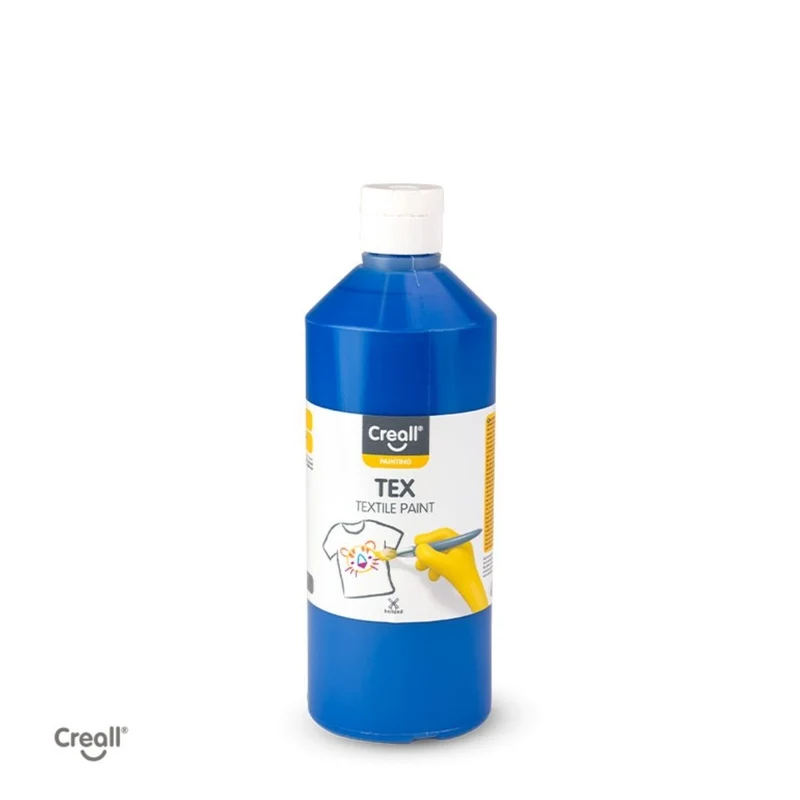 Creall | Tex Stoffmalfarbe 500ml Flasche Gebrauchsfertig, Lichtecht & waschbar bis 30 °C, für Natur- & Synthetikstoffe