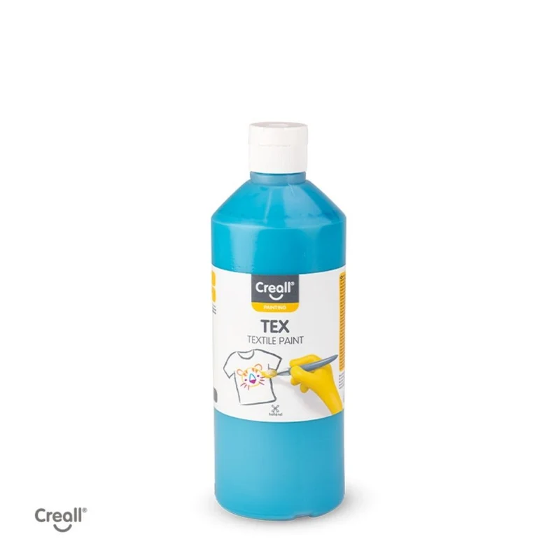 Creall | Tex Stoffmalfarbe 500ml Flasche Gebrauchsfertig, Lichtecht & waschbar bis 30 °C, für Natur- & Synthetikstoffe