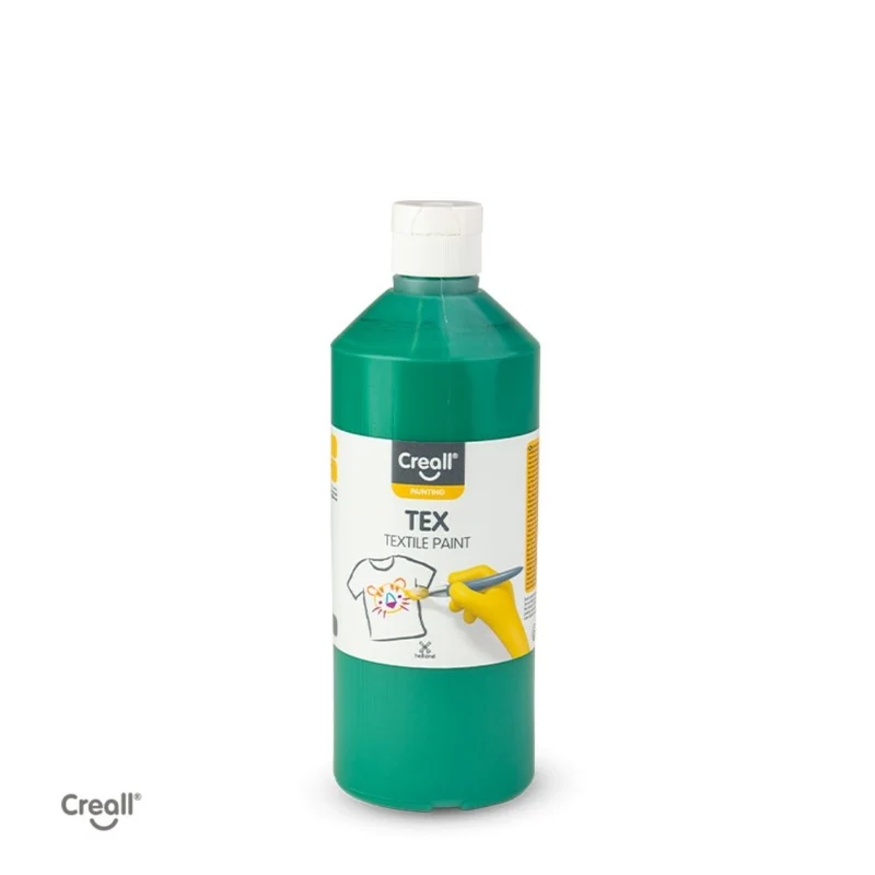 Creall | Tex Stoffmalfarbe 500ml Flasche Gebrauchsfertig, Lichtecht & waschbar bis 30 °C, für Natur- & Synthetikstoffe
