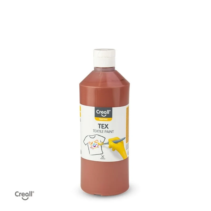 Creall | Tex Stoffmalfarbe 500ml Flasche Gebrauchsfertig, Lichtecht & waschbar bis 30 °C, für Natur- & Synthetikstoffe