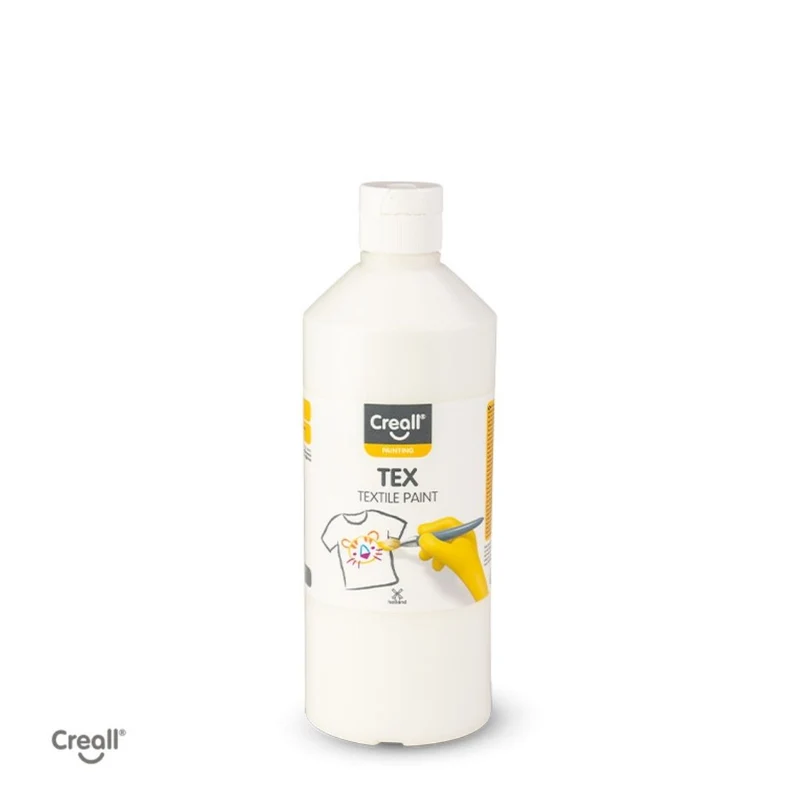 Creall | Tex Stoffmalfarbe 500ml Flasche Gebrauchsfertig, Lichtecht & waschbar bis 30 °C, für Natur- & Synthetikstoffe
