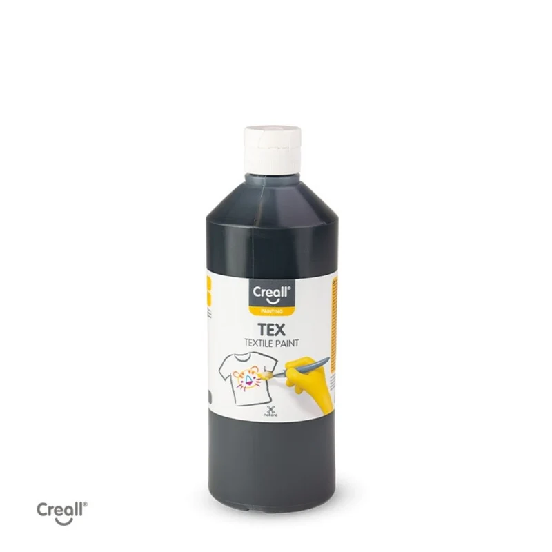 Creall | Tex Stoffmalfarbe 500ml Flasche Gebrauchsfertig, Lichtecht & waschbar bis 30 °C, für Natur- & Synthetikstoffe