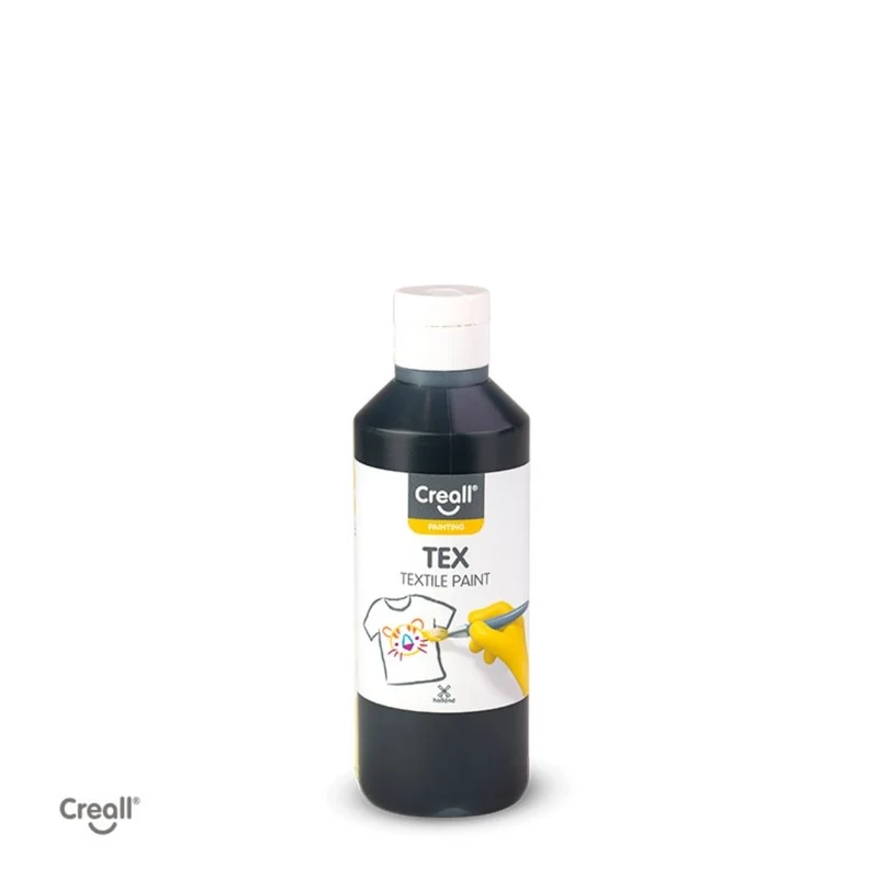 Creall | Tex Stoffmalfarbe 250 ml Gebrauchsfertig, lichtecht, waschbar bis 30 °C für Natur- & Synthetikstoffe