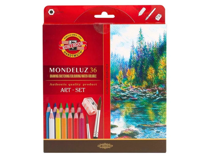KOH-I-NOOR | Mondeluz Aquarell Farbstifte 36er Set mit Zubehör