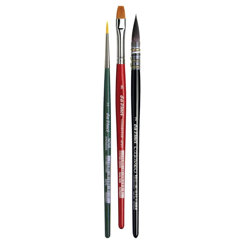 da Vinci | Botanical Art Aquarell Pinsel 4216 3-Set für botanische Motive und Pflanzenmalerei