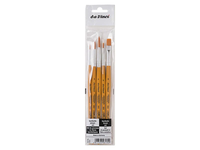 da Vinci | UNIVERSAL Synthetik Pinsel 3502 5-Set für Aquarellmalerei, Seidenmalerei
