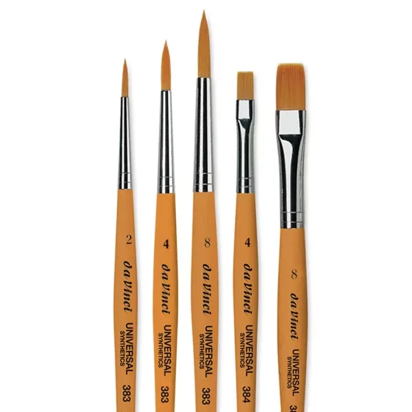 da Vinci | UNIVERSAL Synthetik Pinsel 3502 5-Set für Aquarellmalerei, Seidenmalerei