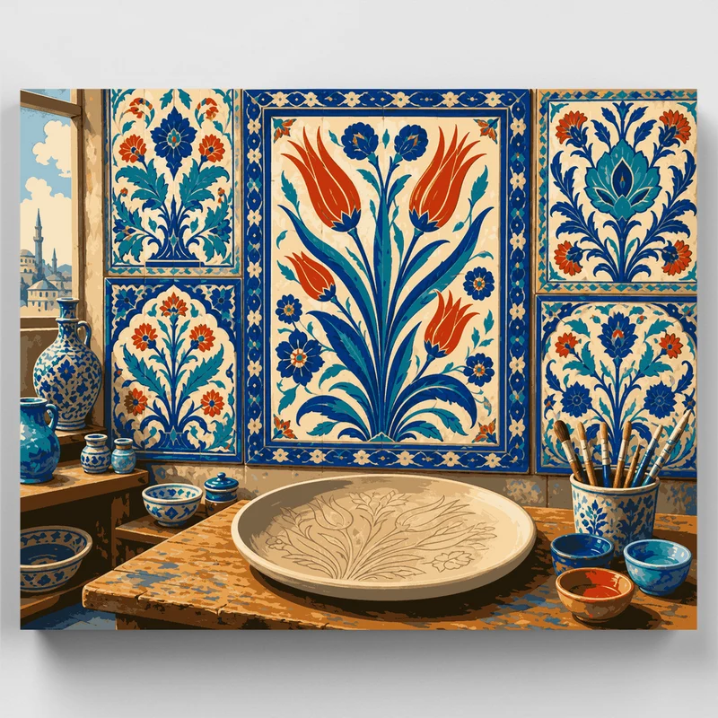 Iznik Tulip Workshop - Paint by Numbers Kit