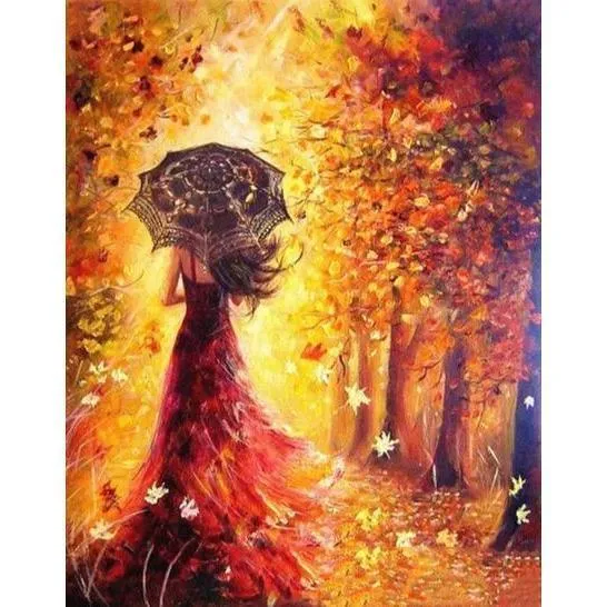Malen nach Zahlen Frau Herbst