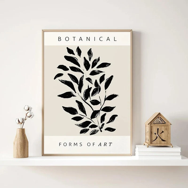 Poster 2er Set Abstrakt Geometrisch Pflanzen 30x40 cm